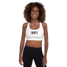 Load image into Gallery viewer, SJ For Real Black/Red Logo Padded Sports Bra