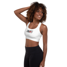 Load image into Gallery viewer, SJ For Real Black/Red Logo Padded Sports Bra