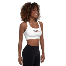 Load image into Gallery viewer, SJ For Real Black/Red Logo Padded Sports Bra