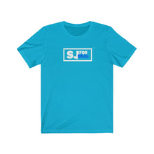 Load image into Gallery viewer, SJ For Real White/Dark Blue Logo Unisex T-Shirt