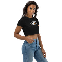 Load image into Gallery viewer, SJ For Real White/Orange Logo Crop Top
