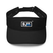 Load image into Gallery viewer, SJ For Real Black/Blue Logo Visor
